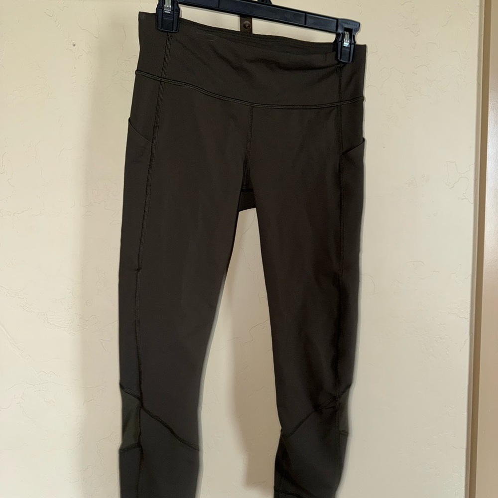 Dark Green Lululemon Athletic Leggings with pockets